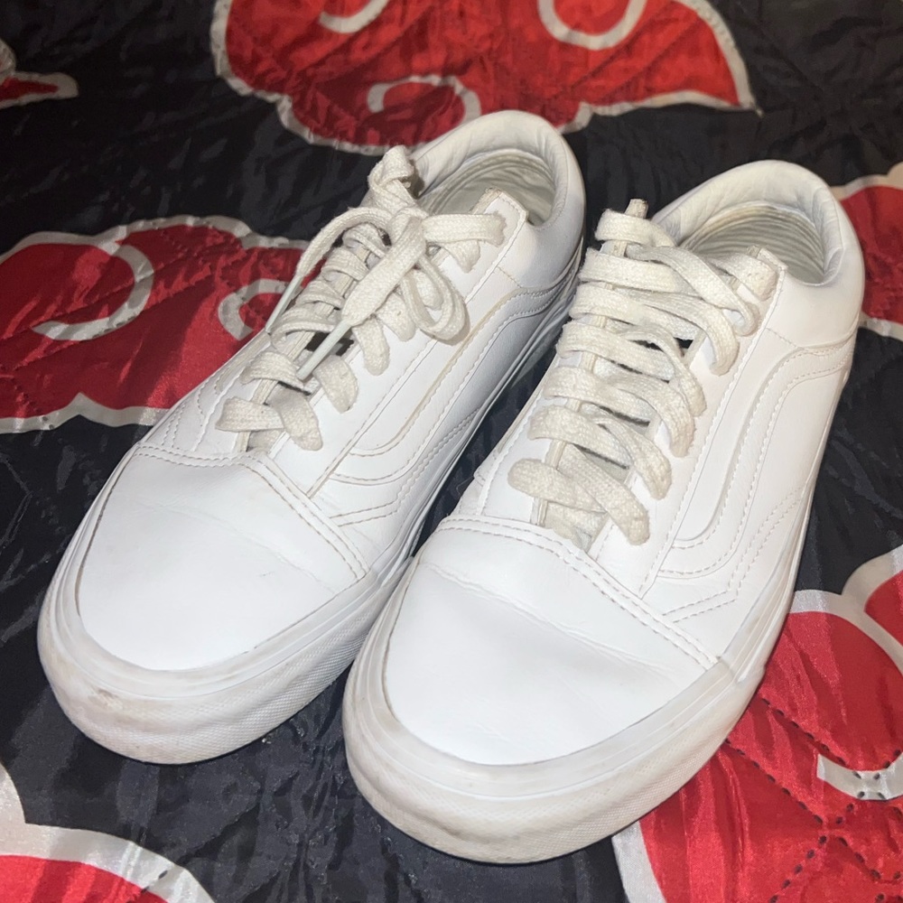 Vans white leather old school